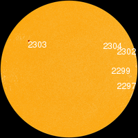 Sunspots over the sun surface: 2.327 KB