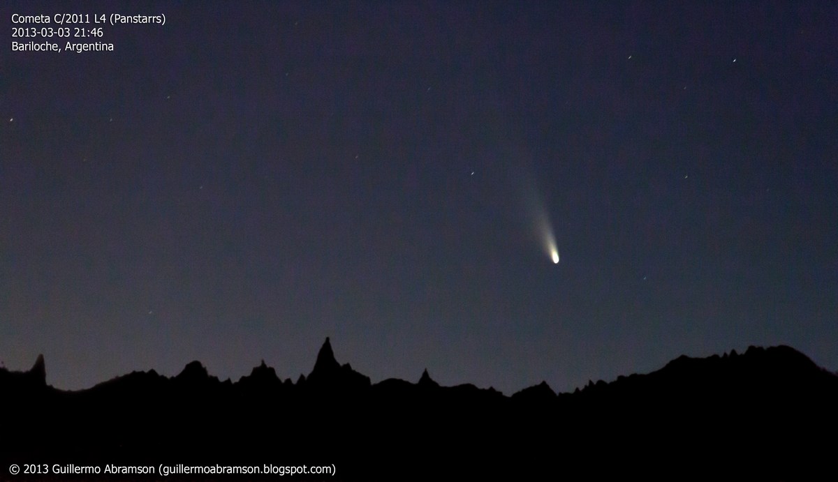 C/2011 L4 (PanStarrs) taken over Bariloche (Argentina) in march 3rd, 2013: 93 KB; click on the image to enlarge