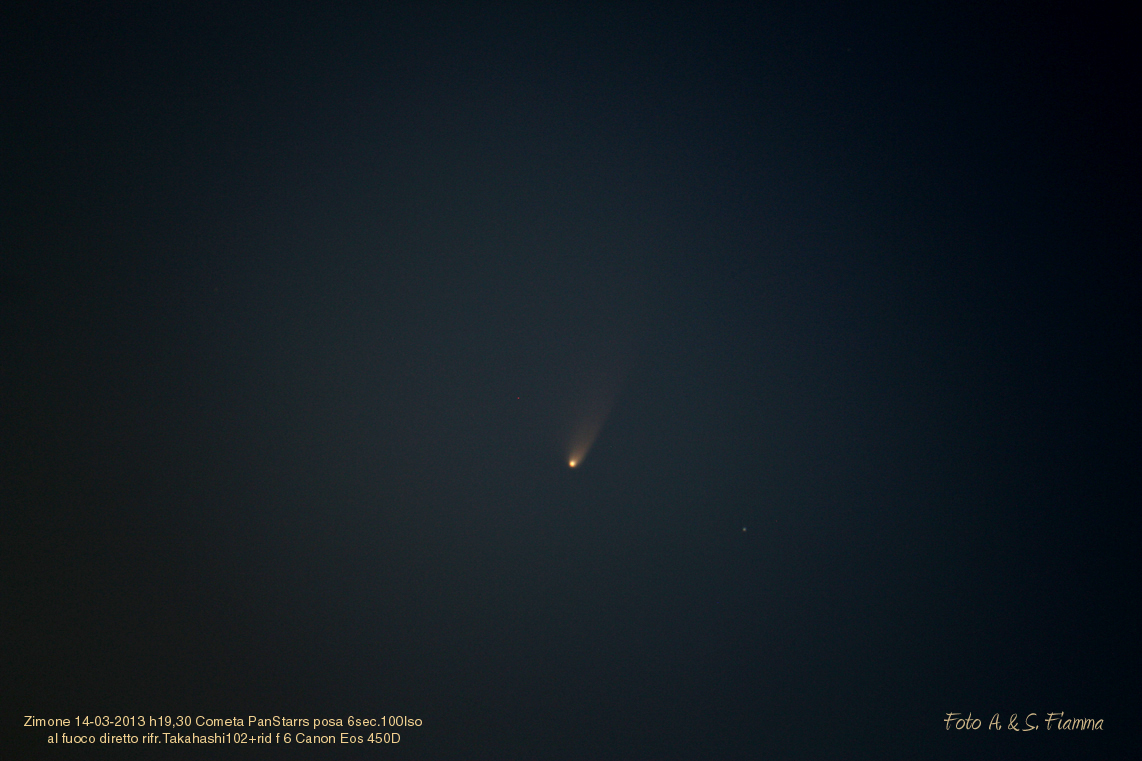 C/2011 L4 (PanStarrs) taken in Zimone in march 14th, 2013: 542 KB; click on the image to enlarge