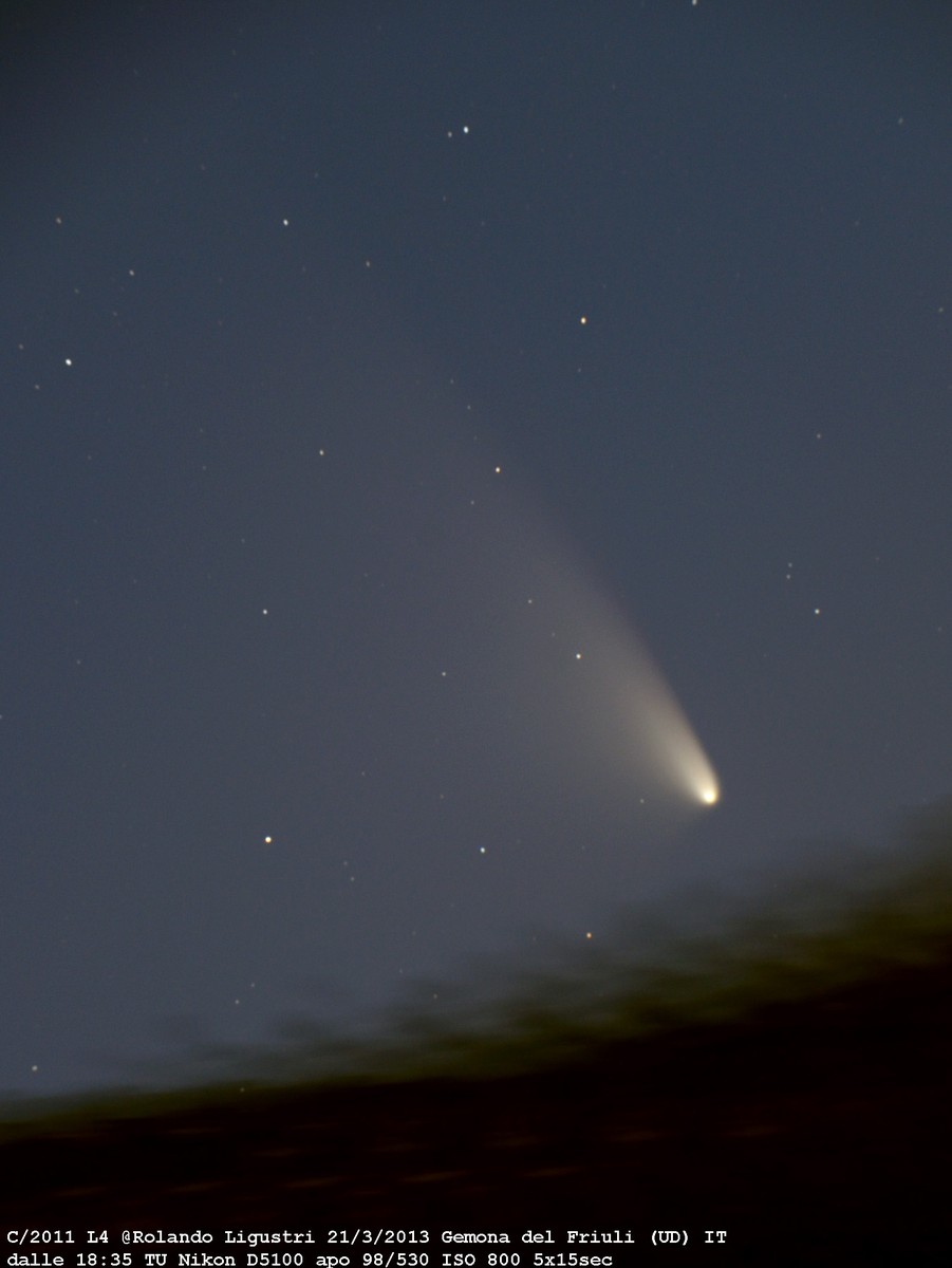 C/2011 L4 (PanStarrs) taken in Gemona del Friuli in march 21st, 2013: 85 KB; click on the image to enlarge