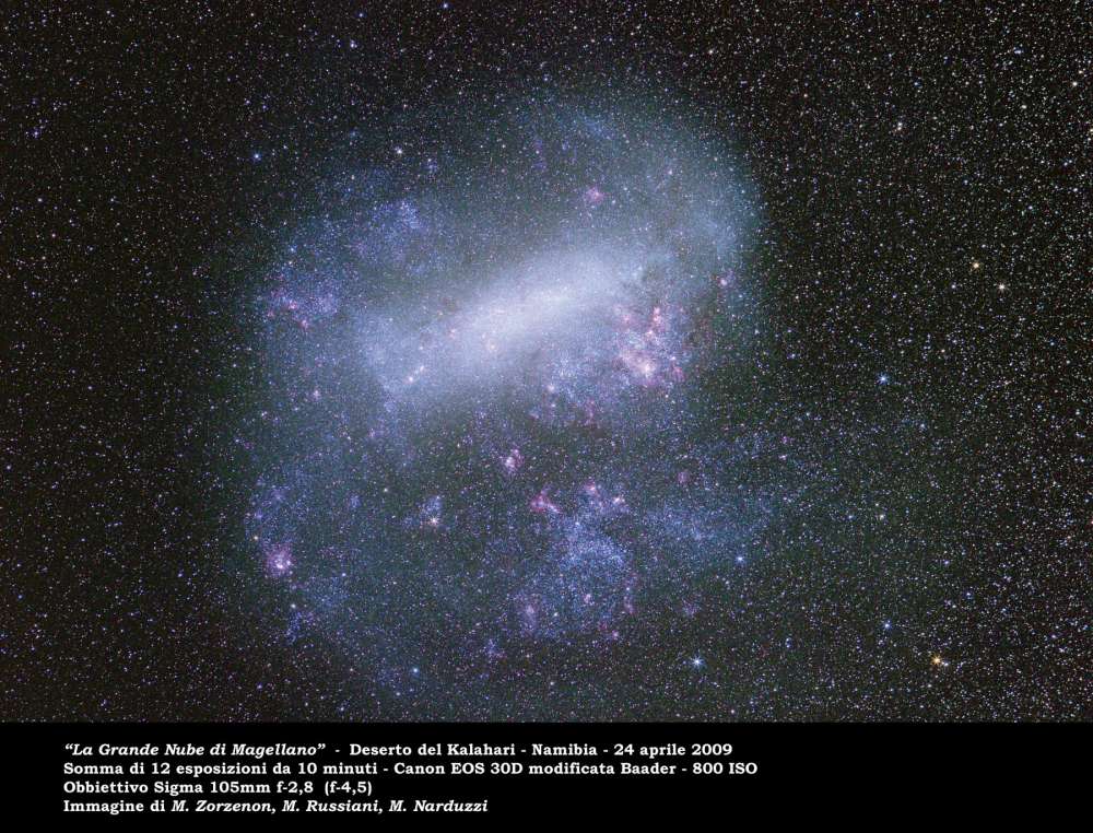Large Magellanic Cloud view from Namibia: 140 KB; click on the image to enlarge