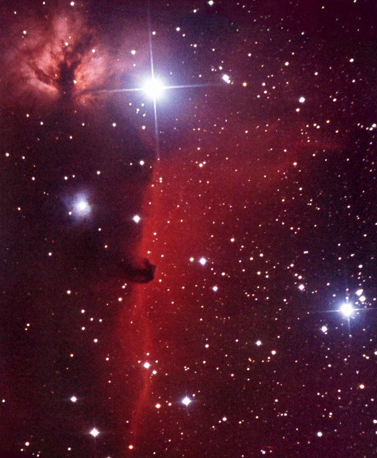 Nebulose Fiamma e Testa di Cavallo (somma di due immagini): 161 KB; clicca l'immagine per ingrandirla