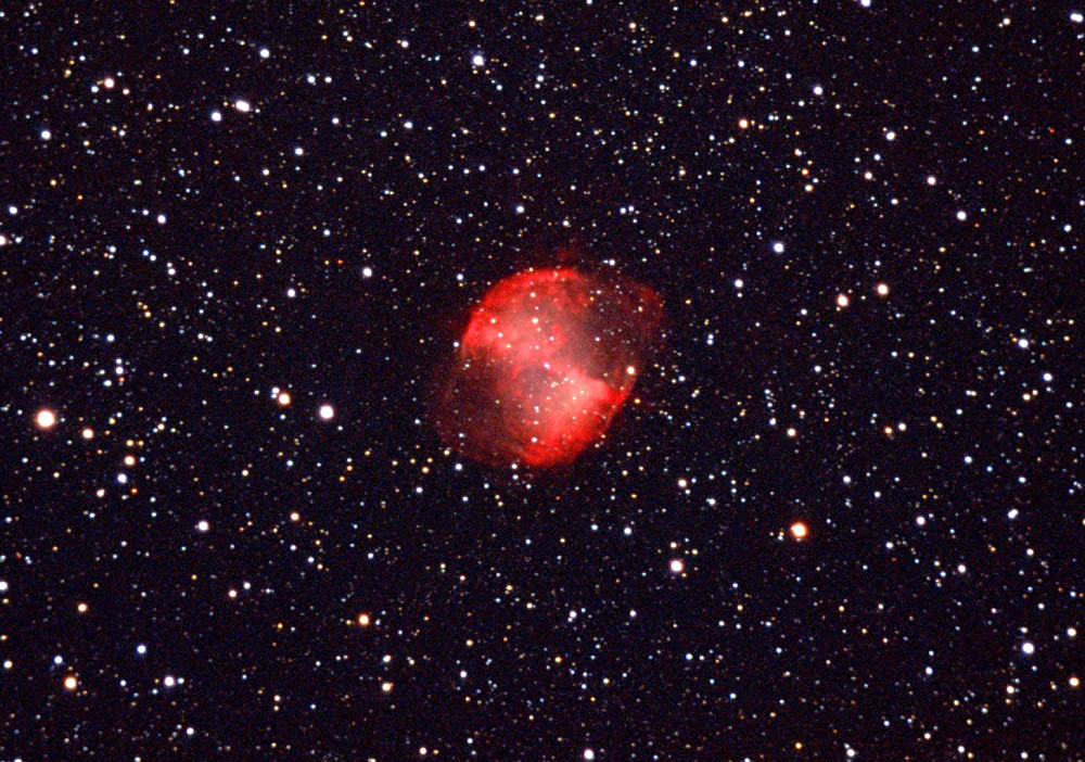 M 27 planetary nebula: 181 KB; click on ther image to enlarge