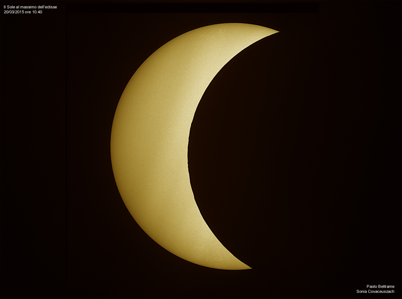 Partial eclipse photographed from Talmassons: 147 KB; click on the image to enlarge