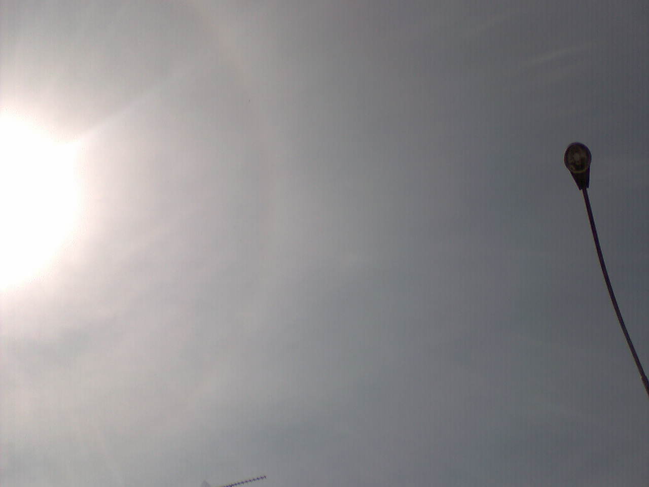 Solar circle with right sundog: 41 KB; click on the image to enlarge