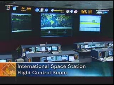 International Space Station Flight Control Room, la sala controllo delle attività della stazioen spaziale; immagine d'archivio: 35 KB