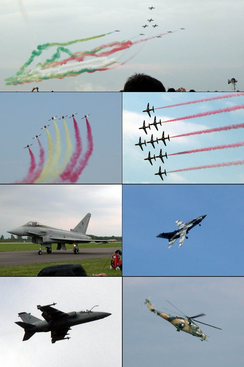 Le Frecce Tricolori e vari aerei: 121 KB; clicca l'immagine per ingrandirla